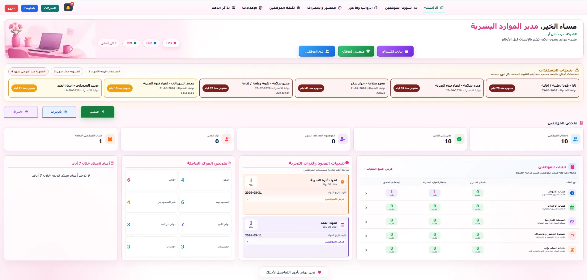 واجهة DRB HR الحقيقية بالثيم الوردي